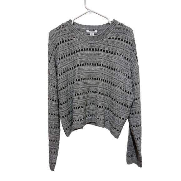 RSQ Gray open knit lightweight pullover sweater size Xlarge - Picture 1 of 4